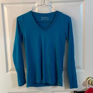 Eddie Bouer outdoor woman long sleeve tee shirt,  size M, color: teal